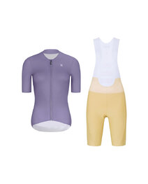 RIVANELLE Cycling short sleeve jersey and shorts - ELEVATE - beige/purple